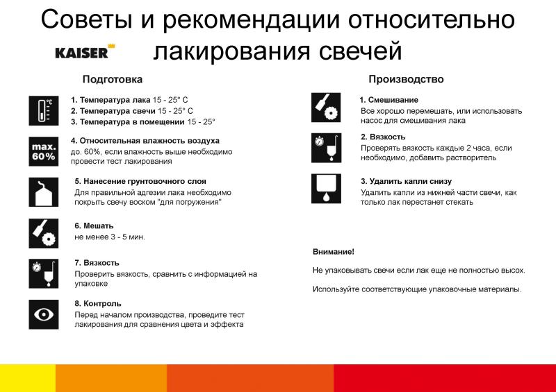 Советы и рекомендации относительно kaiser лакирования свечей